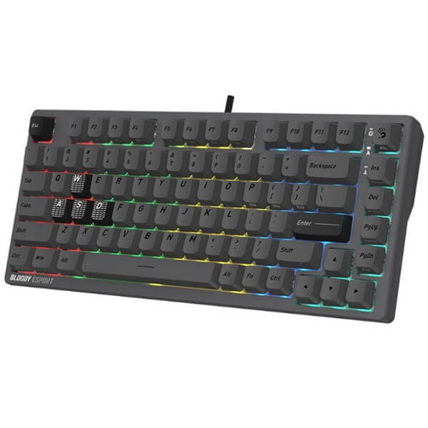 Mechanical Gaming Keyboard A4Tech Bloody MS76, Wired, RGB, USB, Grey