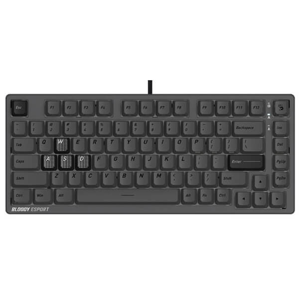 Mechanical Gaming Keyboard A4Tech Bloody MS76, Wired, RGB, USB, Grey