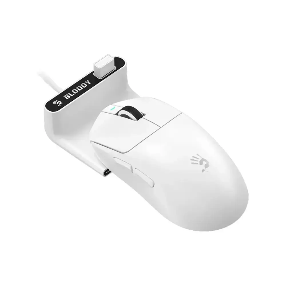 Gaming Mouse A4Tech Bloody R77 Ultra Dock Dual Mode, Wireless, USB, Type-C, White