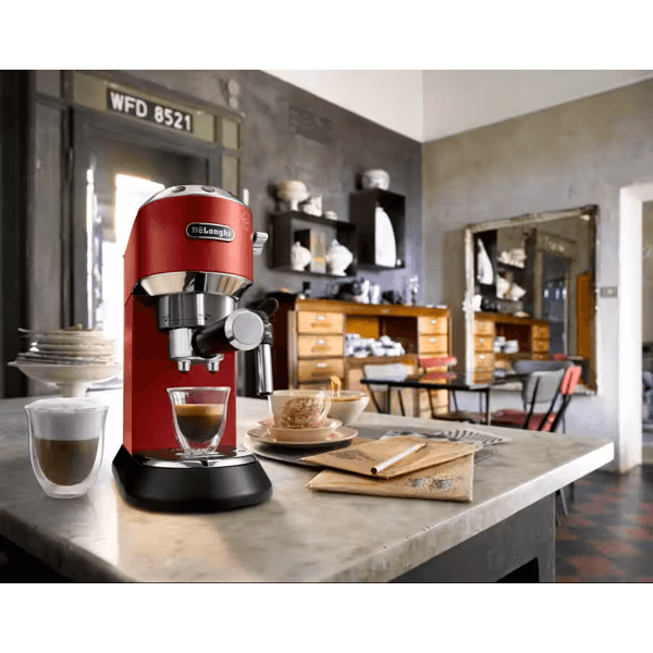 DeLonghi EC685.R Dedica Style, 1300W, 1L, Coffee Machine Red