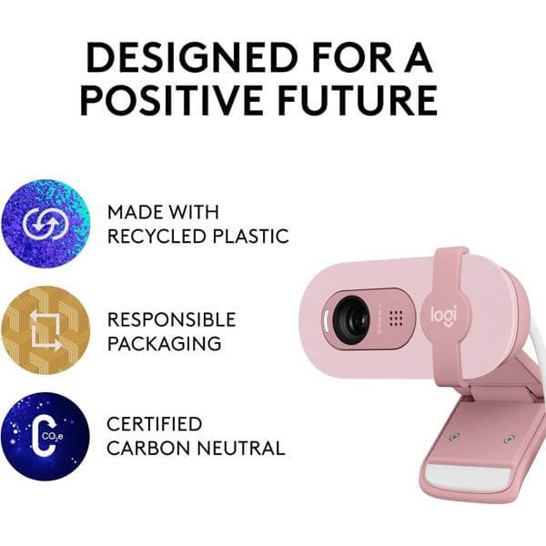 Webcam Logitech L960-001623 BRIO 100, FHD, Built-in Microphone, Rose