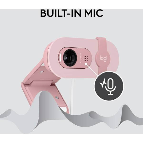 Webcam Logitech L960-001623 BRIO 100, FHD, Built-in Microphone, Rose
