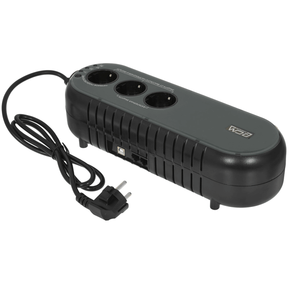 UPS Powercom WOW-700U, Offline, 700VA/350W, 3×Schuko, USB, RJ11/RJ45, Black