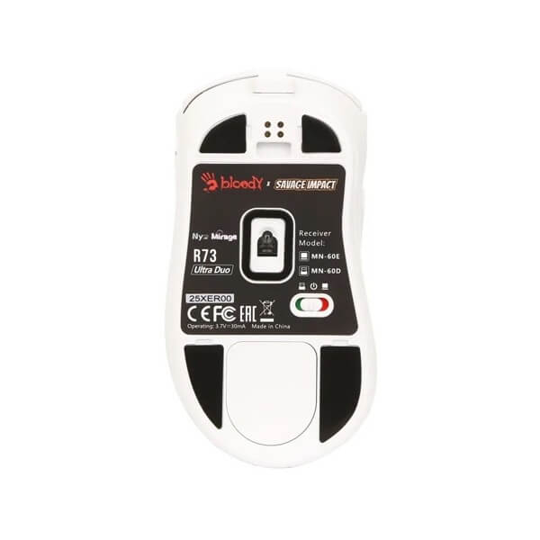 Gaming Mouse A4Tech Bloody R73 Ultra Duo, Wireless, Type-C, USB, White