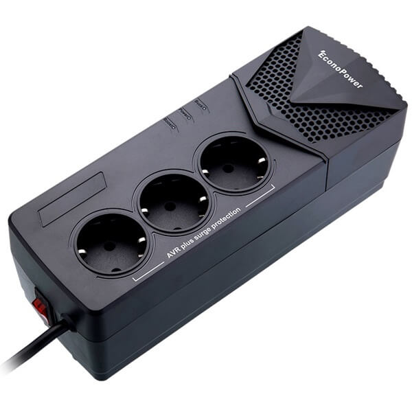 Automatic Voltage Regulator (AVR) EconoPower AVR1000VA, 1000VA/500W, Black