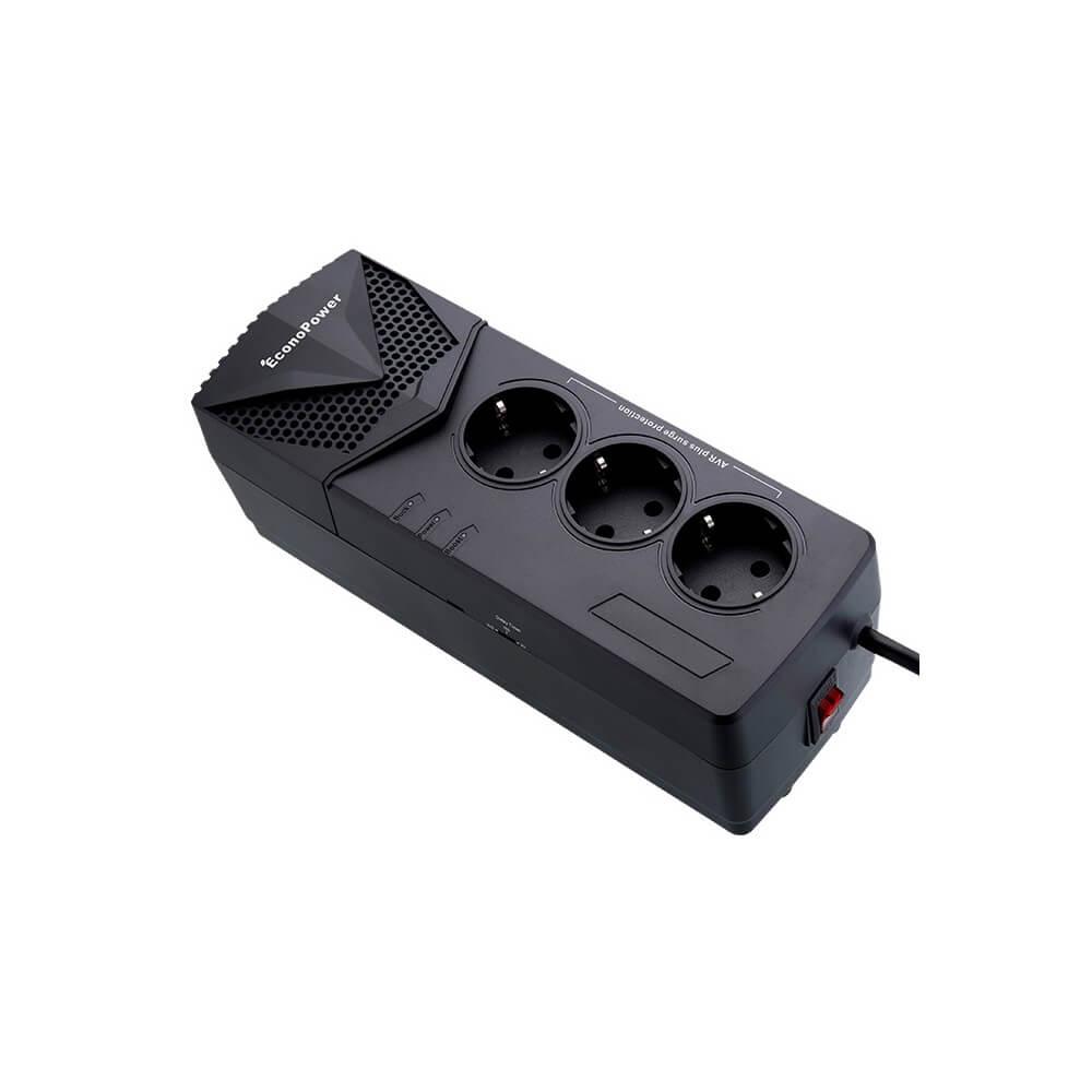 Automatic Voltage Regulator (AVR) EconoPower AVR1000VA, 1000VA/500W, Black