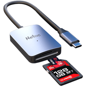 Card Reader Netac NT09WK12-30GR WK12, USB3.0 Type-C to, mSD/SD, Grey