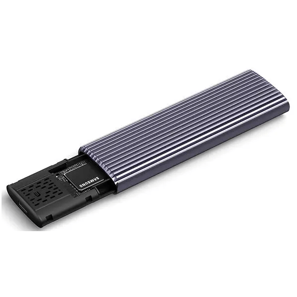 External case for M.2 SSD Netac NT07WH51-32C2 WH51, USB 3.1 Type-C, Grey