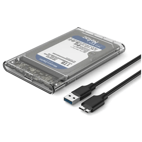 2.5 SATA to USB3.0 External HDD/SSD Case Netac NT07WH11-30B0 WH11, NETAC, Transparent