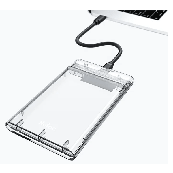 2.5 SATA to USB3.0 External HDD/SSD Case Netac NT07WH11-30B0 WH11, NETAC, Transparent