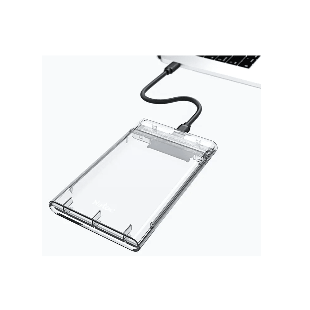 მყარი დისკის ქეისი Netac NT07WH11-30B0 WH11, NETAC, 2.5 SATA to USB3.0 External HDD/SSD Case, Transparent