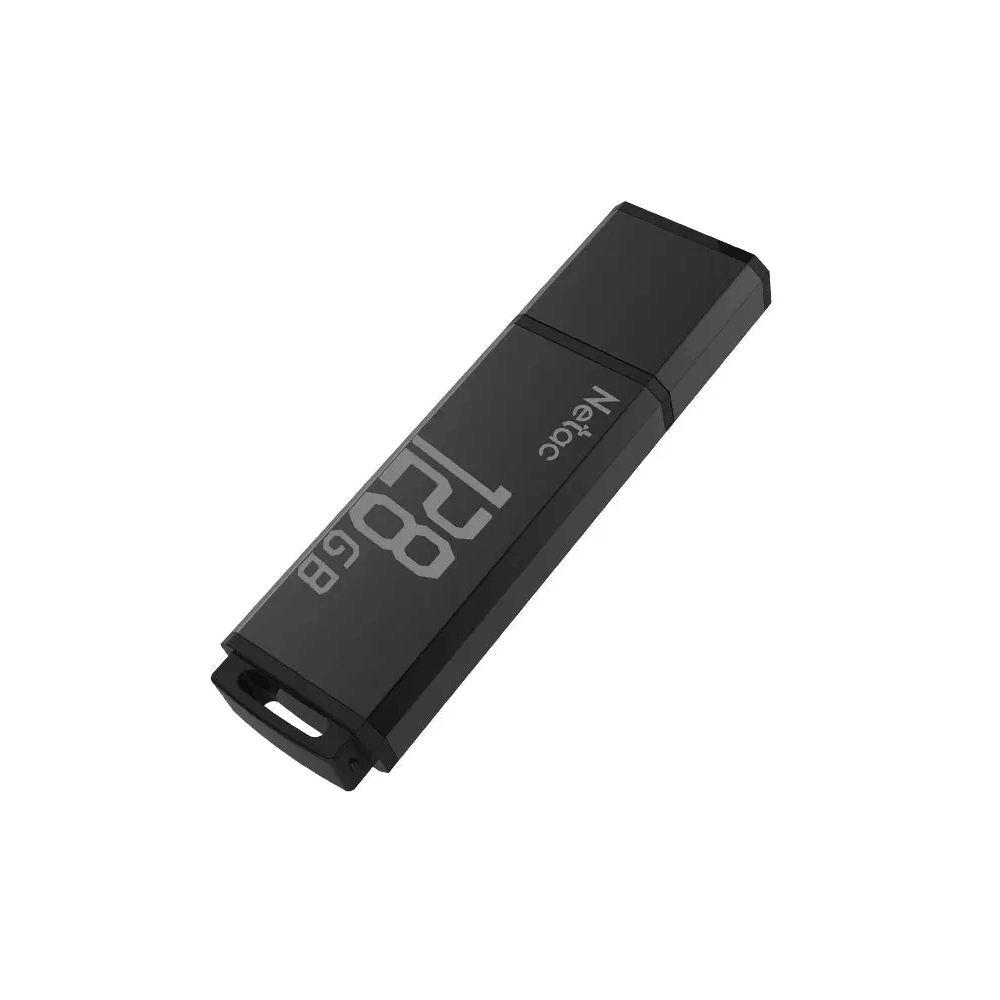 USB ფლეშ მეხსიერება Netac NT03U351N-128G-32BK U351, 128GB, USB3.2, Flash Memory, Black