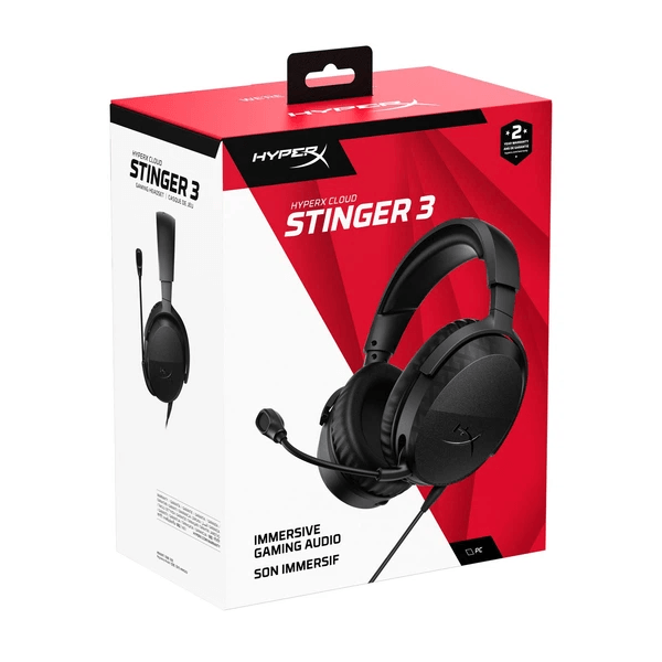 ყურსასმენი HyperX BS1T5AA STINGER 3, Gaming Headset, Wired, 3.5mm, Black