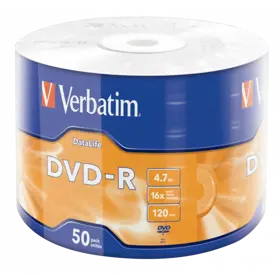 DVD-R დისკების ნაკრები Verbatim 43791, 50Pcs, DVD-R, 4.7GB, 16x, DVD-R Disc Set