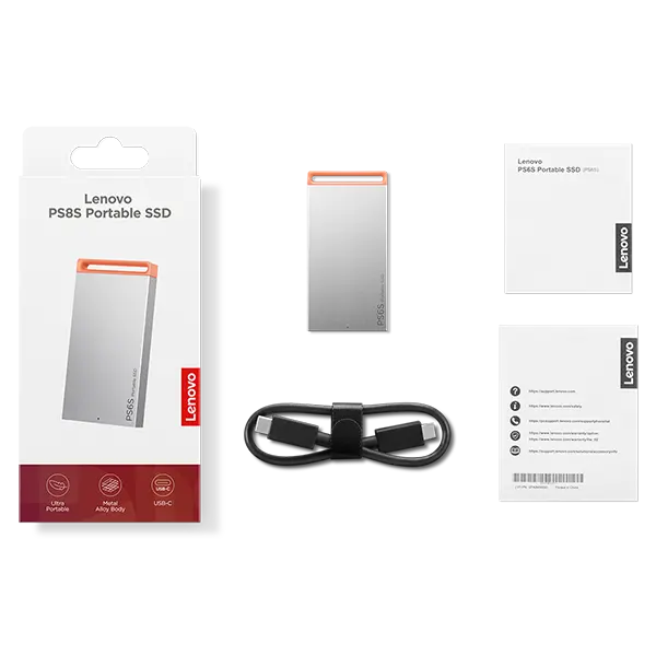 External SSD Lenovo GXB1T57740 PS8S, 1TB, Type-c, Silver