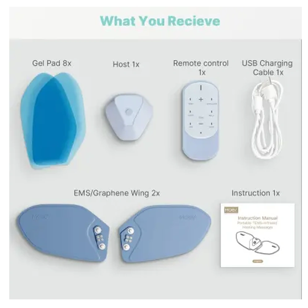 მასაჟორი Moes BHM-ZX-M01-MS, TENS Infrared Heating Massager, Blue