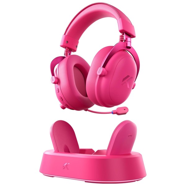 ყურსასმენი Mchose HW-V9-12 V9Turbo, Gaming Headset, Wireless, USB, Bluetooth, Type-C, Berry Red