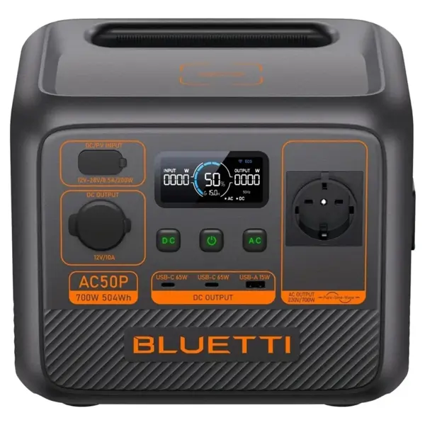 Portable Power Station Bluetti AC50P, 700W, Type-C, USB-A, Black