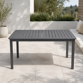 Garden table dark gray 140x85x76 cm