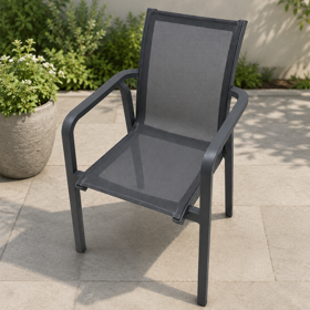 Garden chair dark gray 61.7x58x90.8 cm