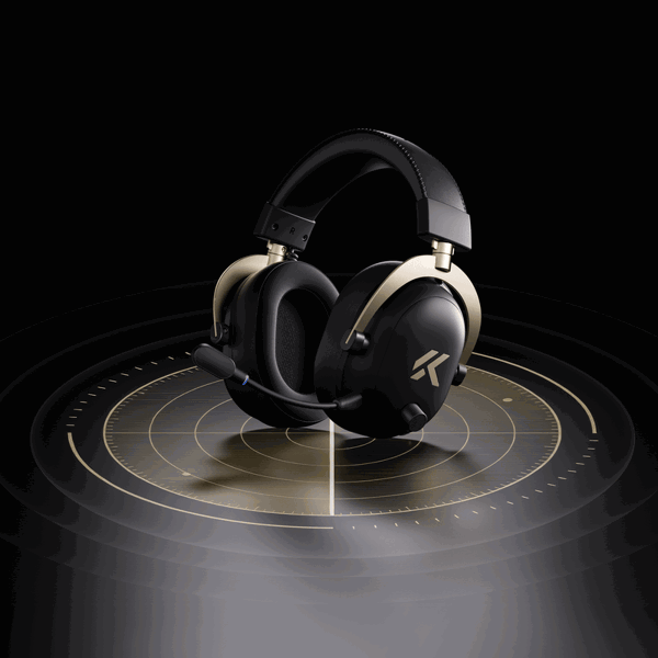 Gaming Headset Mchose HW-V9-10 V9Turbo, Wireless, USB, Bluetooth, Type-C, Black Gold