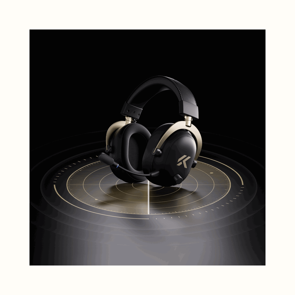 Gaming Headset Mchose HW-V9-10 V9Turbo, Wireless, USB, Bluetooth, Type-C, Black Gold