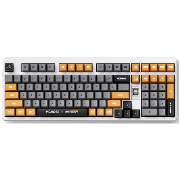 კლავიატურა Mchose HW-UT98-3 x Unbox Therapy UT98, Icy Creamsicle, Wireless, USB, Bluetooth, RGB, Mechanical Keyboard, Retro Therapy