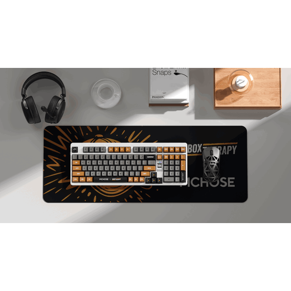 კლავიატურა Mchose HW-UT98-3 x Unbox Therapy UT98, Icy Creamsicle, Wireless, USB, Bluetooth, RGB, Mechanical Keyboard, Retro Therapy