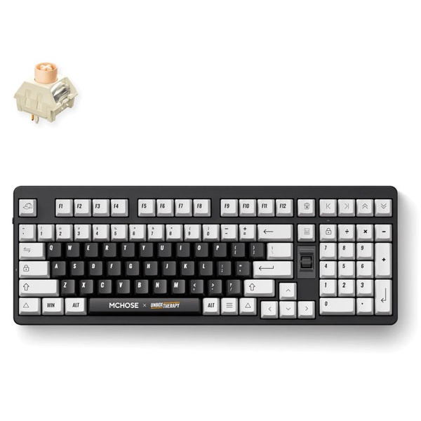 კლავიატურა Mchose HW-UT98-1 x Unbox Therapy UT98, Icy Creamsicle, Wireless, USB, Bluetooth, RGB, Mechanical Keyboard, Classic Therapy