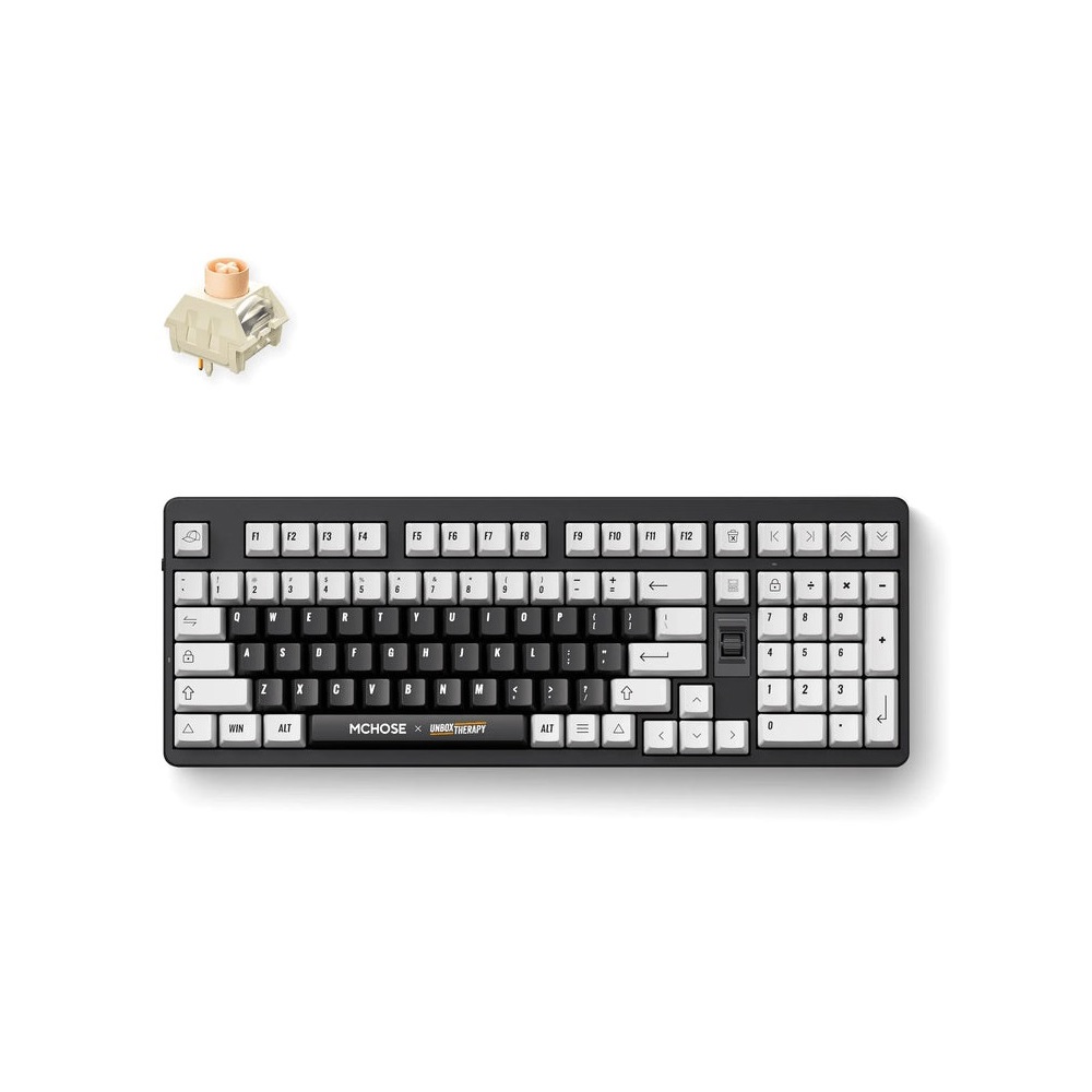 Mechanical Keyboard Mchose HW-UT98-1 x Unbox Therapy UT98, Icy Creamsicle, Wireless, USB, Bluetooth, RGB, Classic Therapy