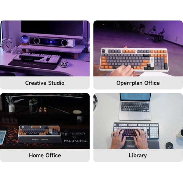 Mechanical Keyboard Mchose HW-UT98-1 x Unbox Therapy UT98, Icy Creamsicle, Wireless, USB, Bluetooth, RGB, Classic Therapy