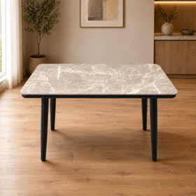 Kitchen table made of ceramic granite 100x60 cm, gray