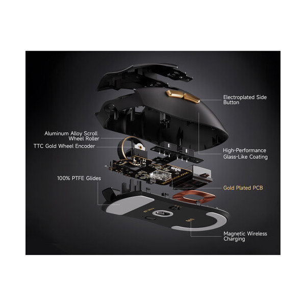 Gaming Mouse Mchose HW-K7-13 K7 Ultra, Wireless, USB, Bluetooth, Black