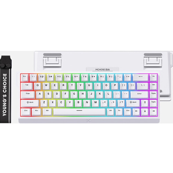 Gaming Mechanical Keyboard Mchose MC-Ace68-15 Ace 68 Hall Effect, Ice Blue Magnetic, Wired, USB, RGB, White