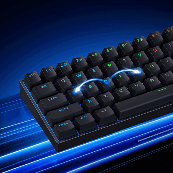 Gaming Mechanical Keyboard Mchose Ace60-4A Ace 60 Pro Hall Effect, KTEK Magnetic, Wired, USB, RGB, Black