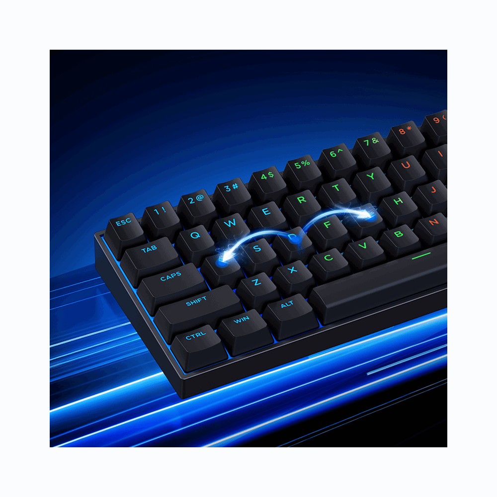კლავიატურა Mchose Ace60-4A Ace 60 Pro Hall Effect, KTEK Magnetic, Wired, USB, RGB, Gaming Mechanical Keyboard, Black