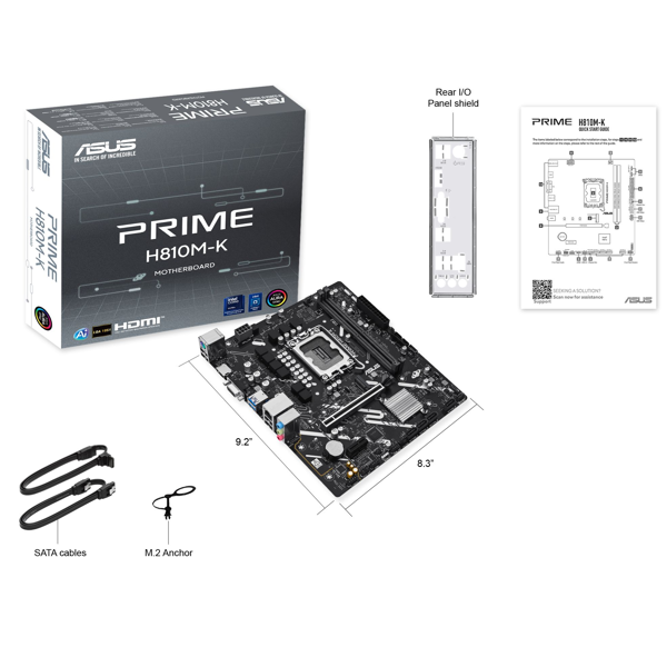Motherboard Asus 90MB1N10-M0EAY0 PRIME H810M-K, LGA1851, DDR5, 128GB