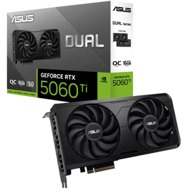 Graphic Card Asus 90YV0NQ0-M0NB00 OC EVO DUAL-RTX5060TI-O16G-EVO, GeForce RTX5060TI, 16GB, 128Bit, DP, HDMI, Black
