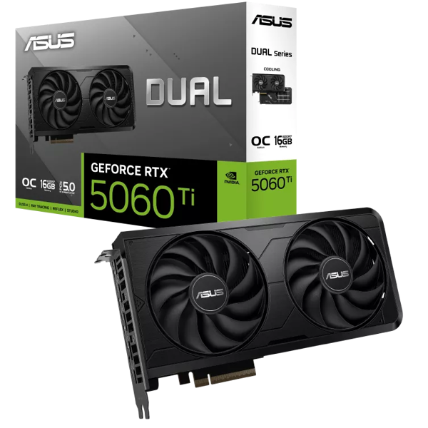 Graphic Card Asus 90YV0NQ0-M0NB00 OC EVO DUAL-RTX5060TI-O16G-EVO, GeForce RTX5060TI, 16GB, 128Bit, DP, HDMI, Black