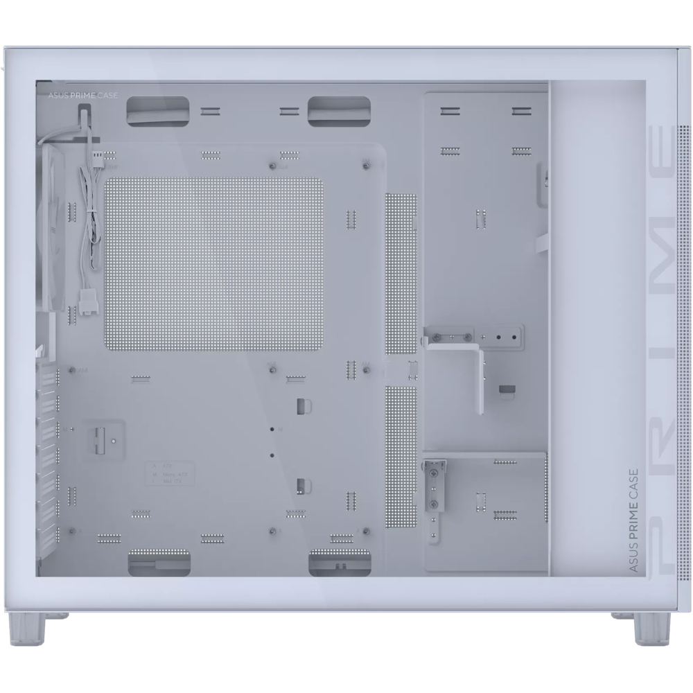 Computer Case Asus 90DC00V3-B39010 Prime AP303 TG, MidT, ATX, Micro-ATX, Mini-ITX, 2×USB 3.2 Gen 1 Type-A, Type-C, White