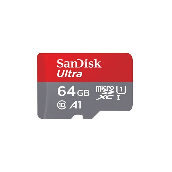მეხსიერების ბარათი SanDisk SDSQUNR-064G-GN3MN Ultra, 64GB, MicroSD/HC, UHS-I, C10, Memory Card, Grey/Red