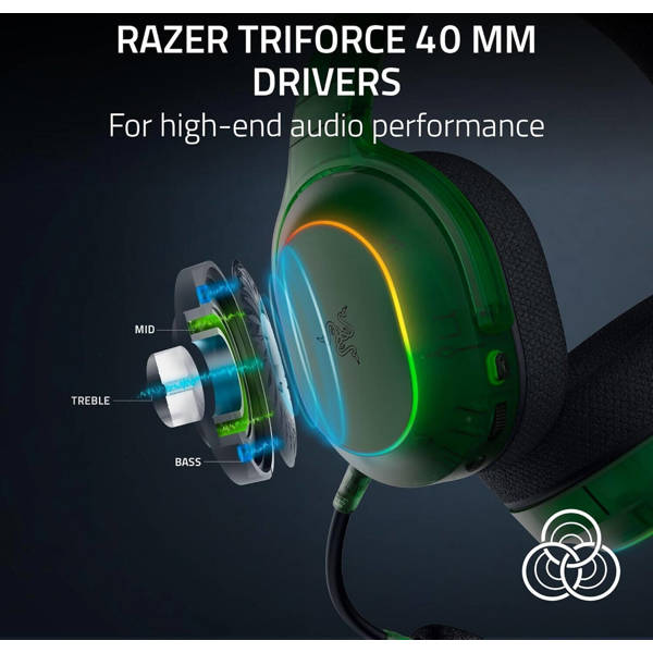 Gaming Headset Razer RZ04-05220300-R3M1 Barracuda X Chroma, Wireless, Bluetooth, USB, Phantom Green