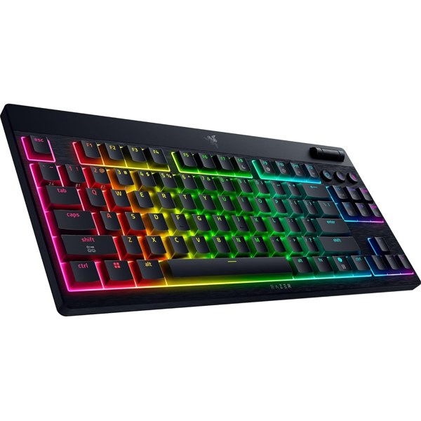 Gaming Mechanical Keyboard Razer RZ03-05450100-R3M1 BlackWidow V4 Low-profile TKL HyperSpeed, Wireless, Bluetooth, USB, Type-c, RGB, Black