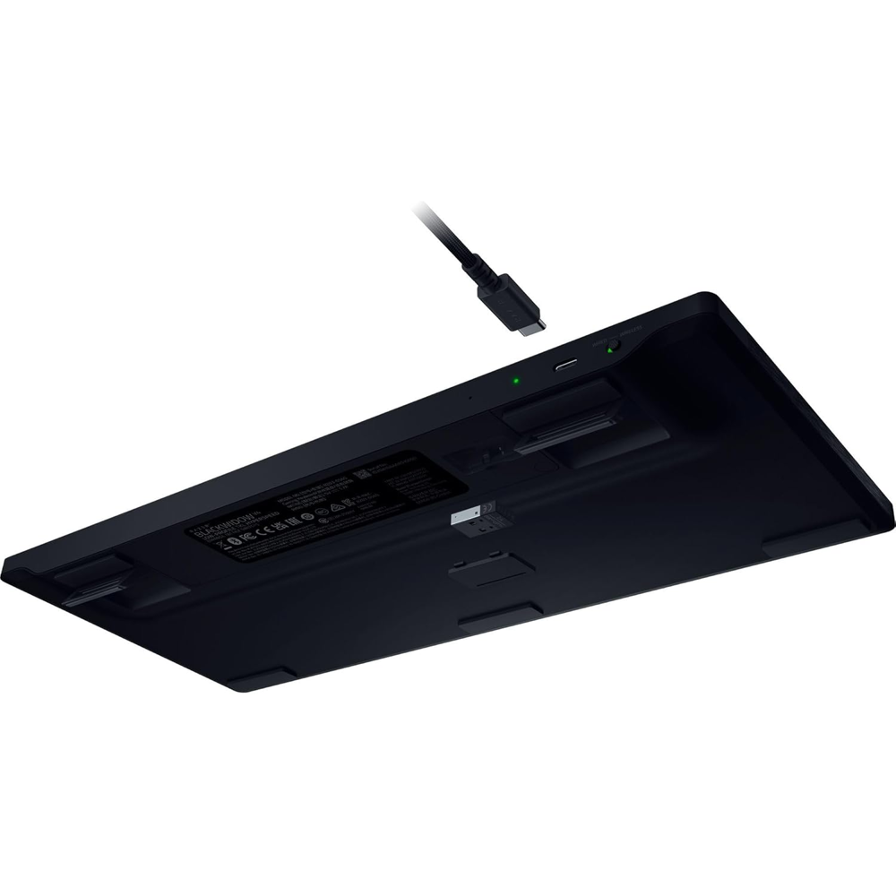 Gaming Mechanical Keyboard Razer RZ03-05450100-R3M1 BlackWidow V4 Low-profile TKL HyperSpeed, Wireless, Bluetooth, USB, Type-c, RGB, Black