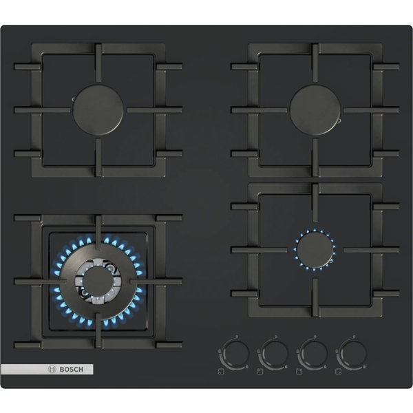 ჩასაშენებელი ქურის ზედაპირი Bosch PNK6B6P41R, Built-in Gas Cooktop, Black
