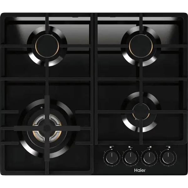 ჩასაშენებელი გაზის ქურის ზედაპირი Haier HHQ-G64CAQB, Built-in Gas Cooktop, Black