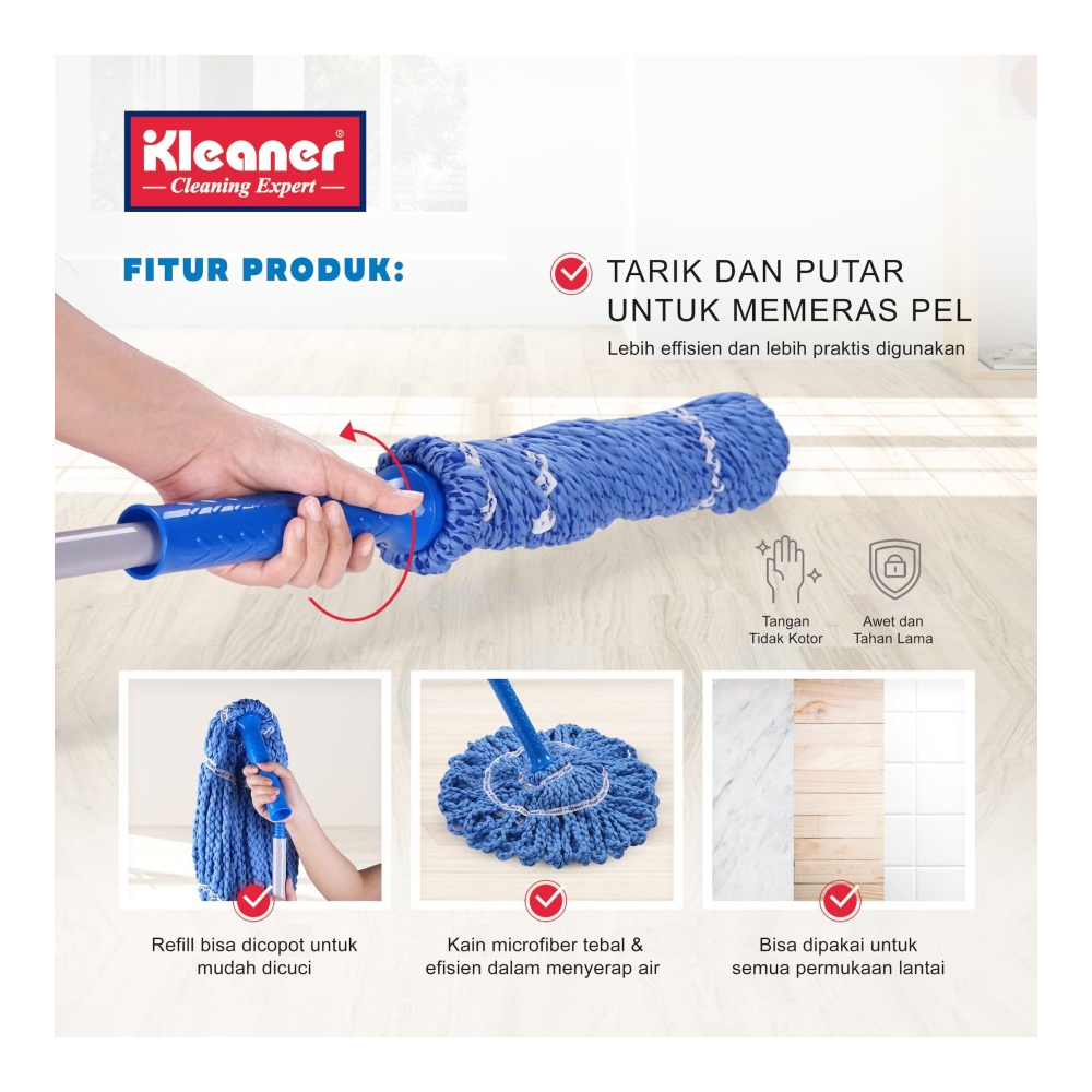 Floor cleaner Kleaner K19025, 134cm, Blue
