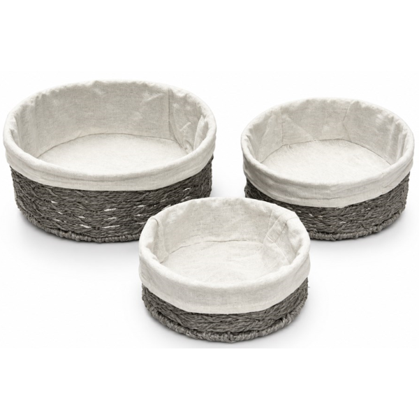 შესანახი კალათა OEM QS2647ZYG, 3Pcs, Organizer, Grey