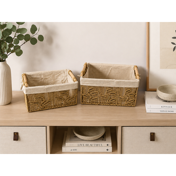 შესანახი კალათა OEM M205-19m, 2Pcs, Organizer, Brown