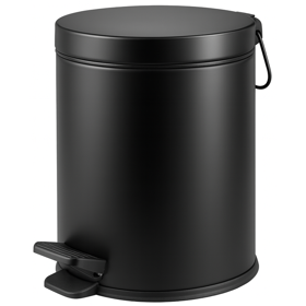 ნაგვის ურნა Temeks 16012226, 5L, Step Bin, Black